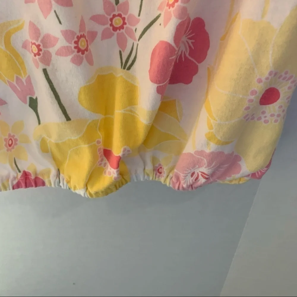 The Children’s Place Floral Ruffle Elastic Spring Summer Pink Yellow. Size 5/6